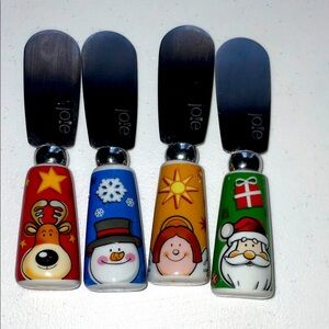 Jo!e set of 4 cheese butter spreaders Christmas charcuterie Santa reindeer